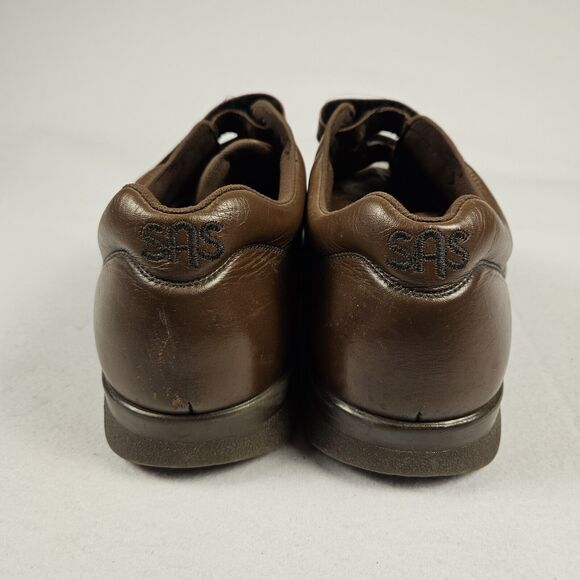 SAS VTO EZ Strap Leather Walking Shoe Mens 12.5E WIDE Brown Hook & Loop Diabetic - Picture 5 of 16